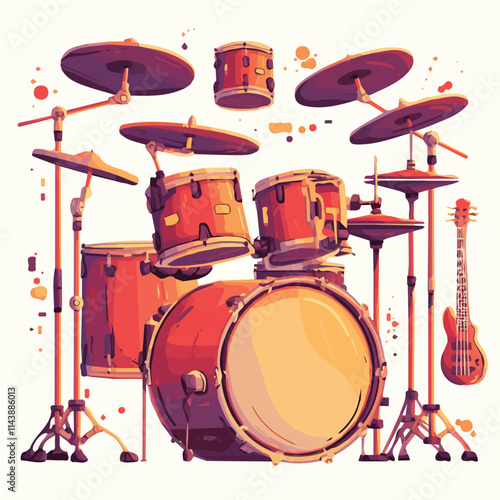 Vector illustration of a musical drum