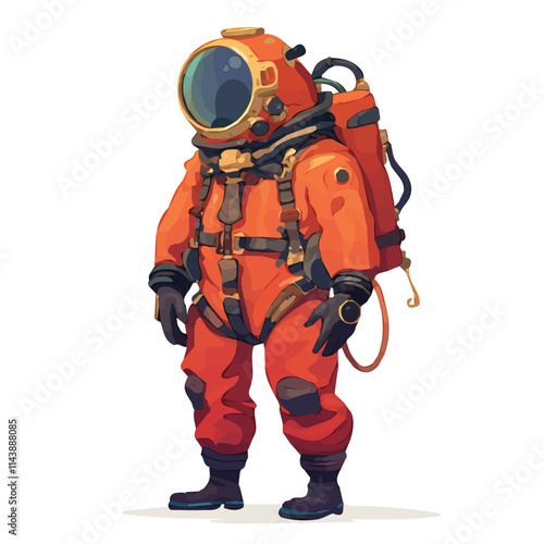 Vector illustration of a diver character