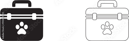 First aid kit for pets. Vector icon. Veterinary care symbol.