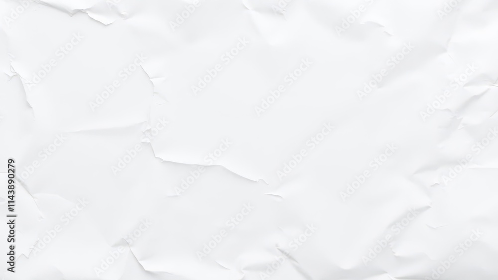 Obraz premium White poster with subtle creases and folds, creating a texture that adds depth and interest to any design, minimalistic, texture