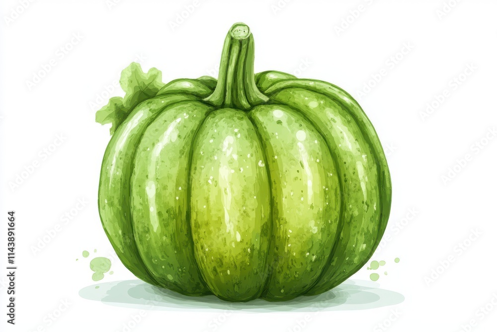 Green pumpkin isolated on white background Green pumpkin isolated on white background