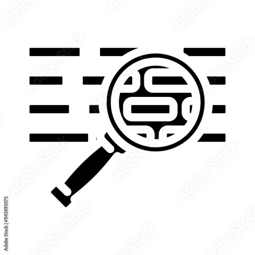 search magnifying glass nlp glyph icon vector. search magnifying glass nlp sign. isolated symbol illustration