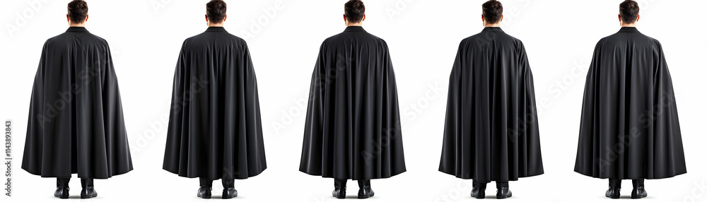 Mysterious Figures in Black Capes, A Series of Back Views, Elegantly Draped Fabric, Dark and Dramatic Aesthetic Mysterious Figures in Black Capes, A Series of Back Views, Elegantly Draped Fabric, Dark and Dramatic Aesthetic