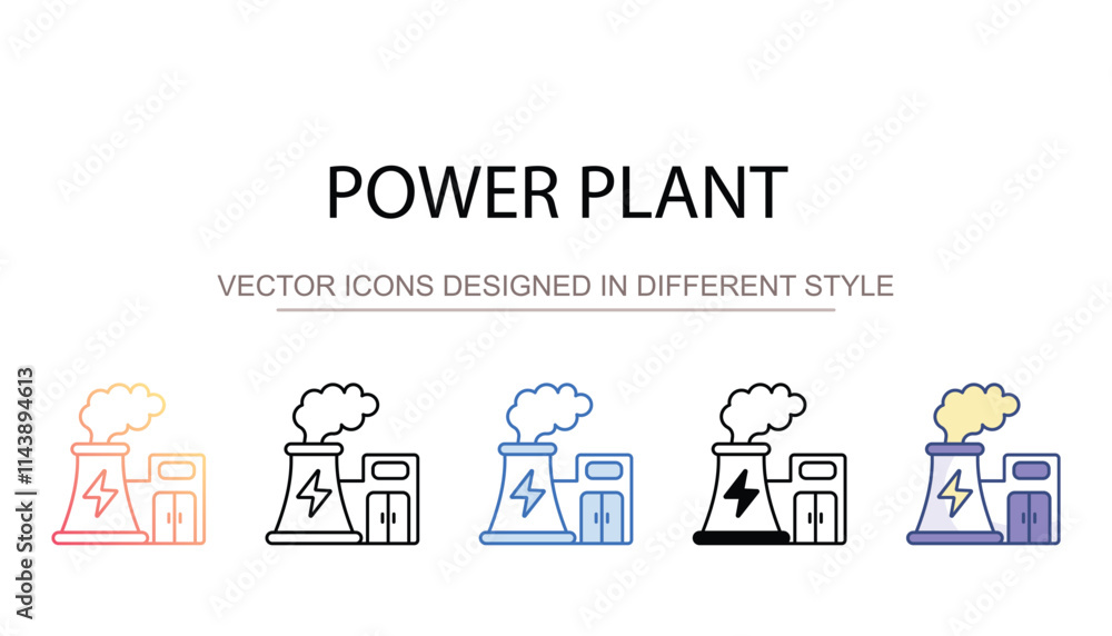 Power Plant icon design with white background stock illustration Power Plant icon design with white background stock illustration