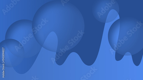 Abstract liquid background with classic blue shapes. geometric shapes illustration