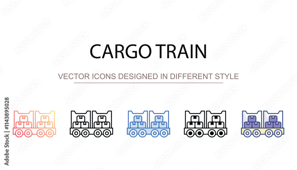 Obraz premium Cargo Train icon design with white background stock illustration