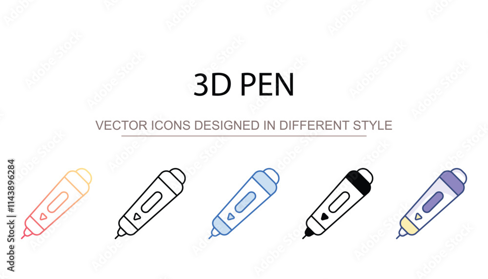 3D Pen icon design with white background stock illustration 3D Pen icon design with white background stock illustration