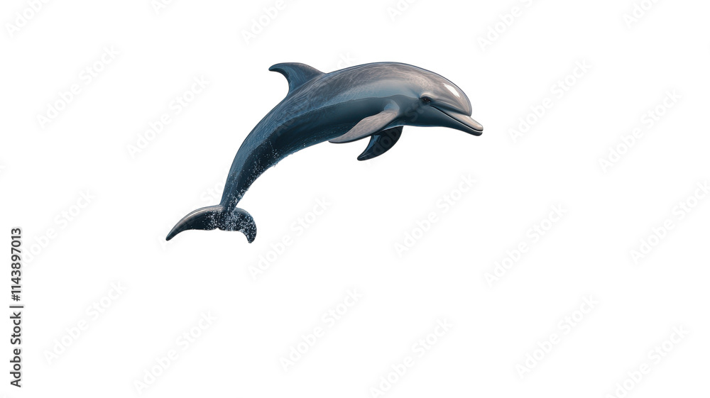 Fototapeta premium A Playful Dolphin Jumping Out of the Ocean Captivating the Beauty of Marine Life and Joyful Moments in Nature.