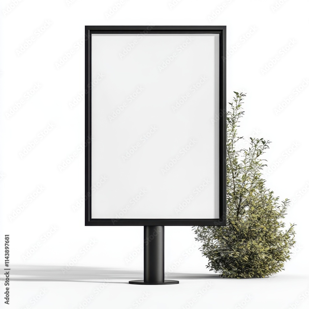 Outdoor retro style street poster stand isolated on white background Outdoor retro style street poster stand isolated on white background