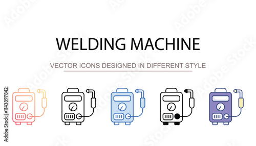 Welding Machine icon design with white background stock illustration