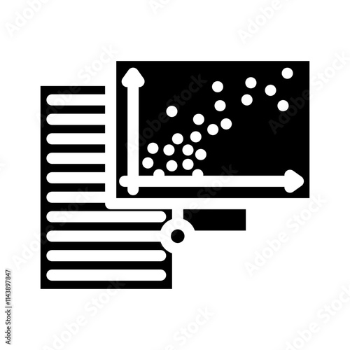 text analysis graph natural language processing nlp glyph icon vector. text analysis graph natural language processing nlp sign. isolated symbol illustration
