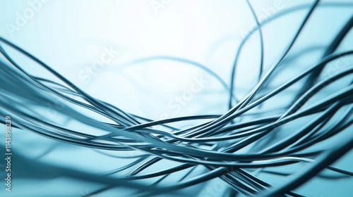 Wallpaper Mural Abstract Digital Background with Curving Lines and Fluid Forms in Shades of Blue, Creating a Sense of Movement and Depth for Modern Designs Torontodigital.ca