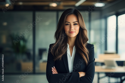 Teamleader of successful department. Modern openspace office in background. Free Download Teamleader of successful department. Modern openspace office in background. - GFXLoad