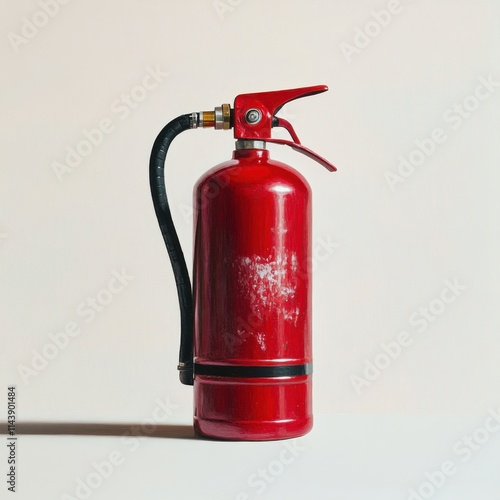 Red fire extinguisher isolated on white background