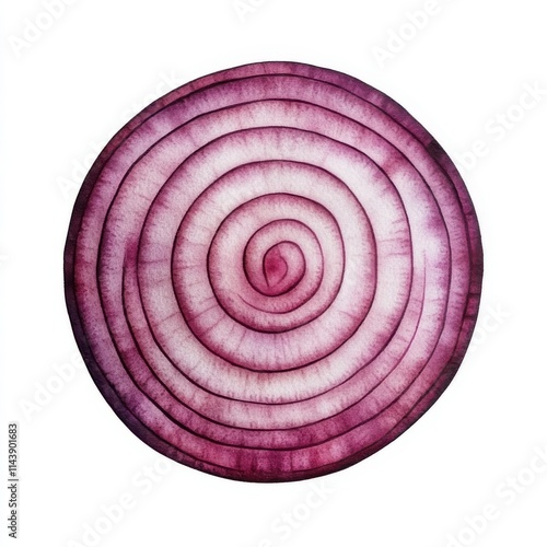 Red onion cut isolated on white background