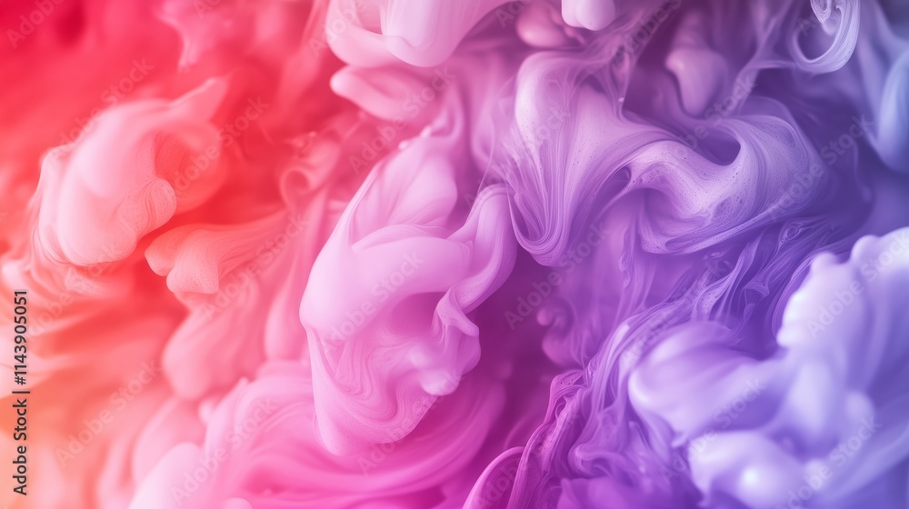 Soft Gradient Ink Clouds of Pink and Violet Hues - Made with Generative AI