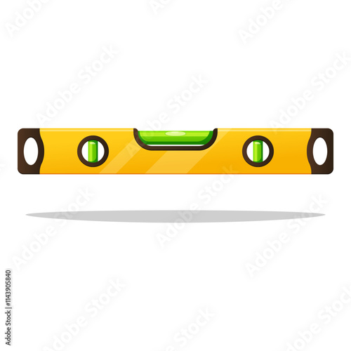 Construction bubble level tool vector isolated on white background.