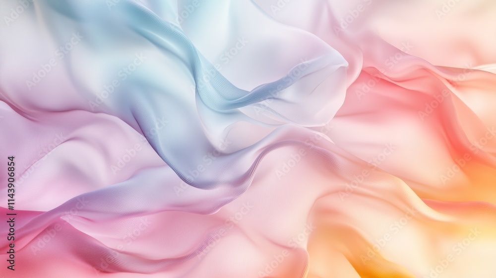 Ethereal Gradient Fabric Art in Soft Tones - Made with Generative AI Ethereal Gradient Fabric Art in Soft Tones - Made with Generative AI