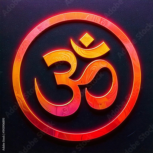 Orange Om symbol artwork