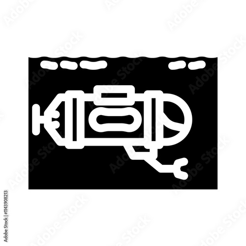 submersible world ocean glyph icon vector. submersible world ocean sign. isolated symbol illustration