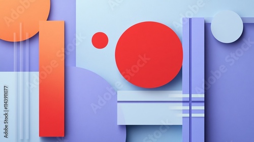 Vibrant abstract composition featuring geometric shapes in red, orange, and blue tones. Free Download Vibrant abstract composition featuring geometric shapes in red, orange, and blue tones. - GFXLoad