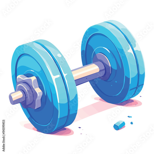 Dumbbell design for fitness club in vector