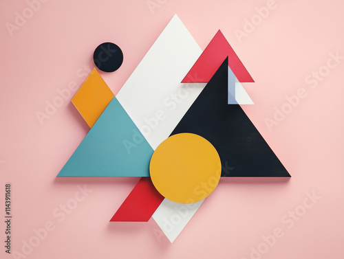 3d render of a pyramid of arrows, boho geometric shapes