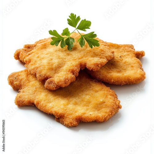 Wiener schnitzel isolated on white background