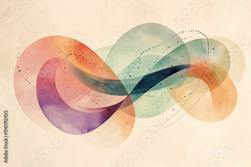  minimalist illustration with organic shapes and subtle watercolor textures.