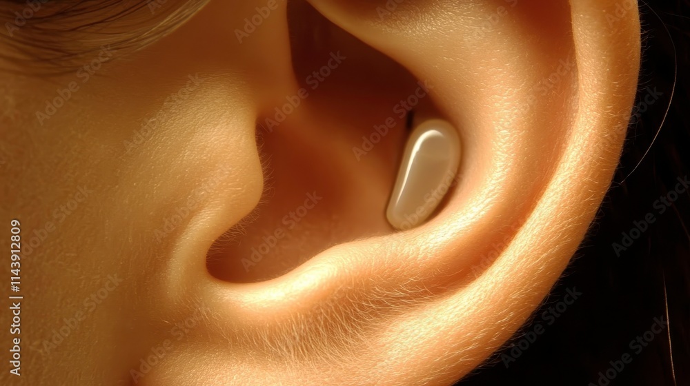Fototapeta premium Close-Up of Ear with Hearing Device