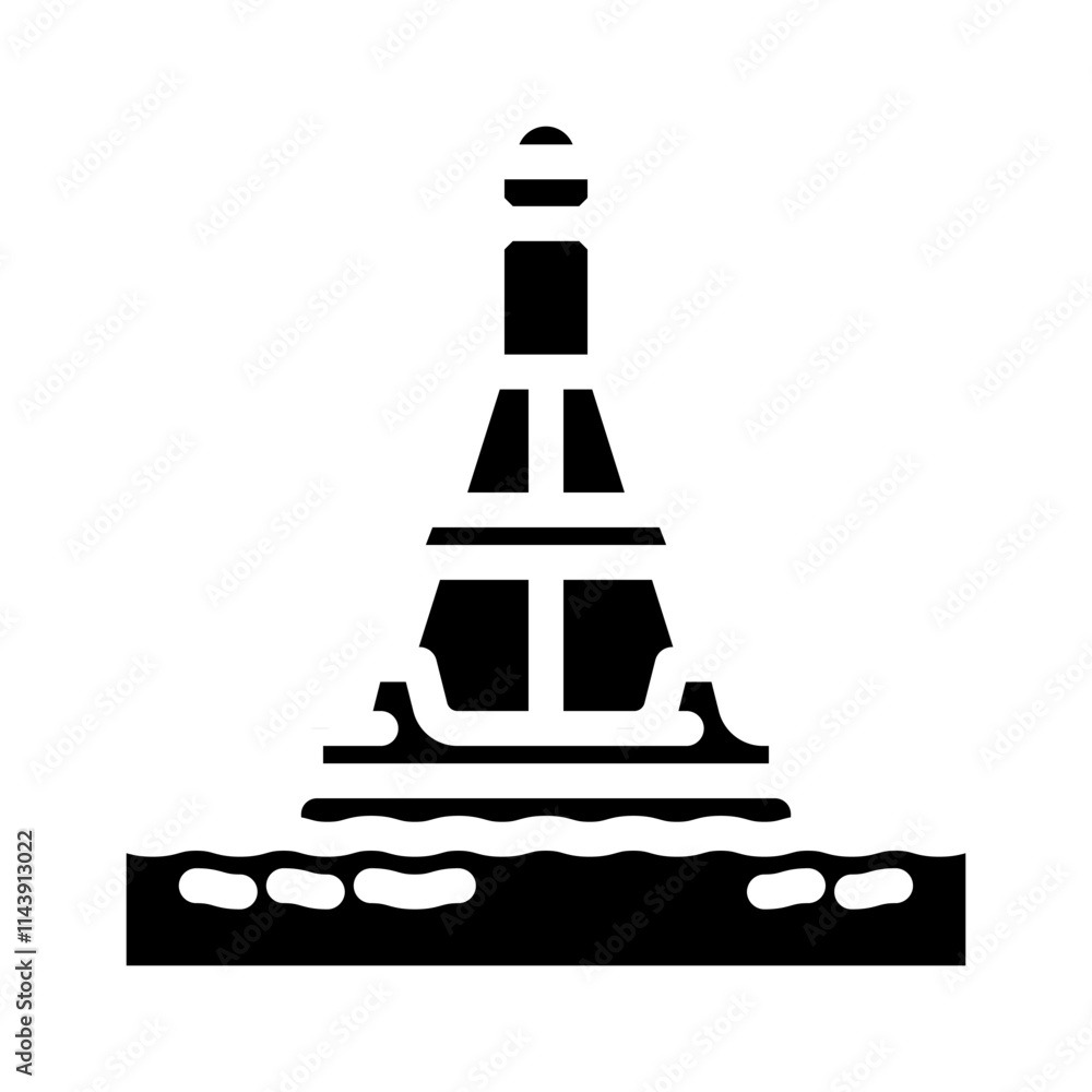 oceanographic buoy world ocean glyph icon vector. oceanographic buoy world ocean sign. isolated symbol illustration oceanographic buoy world ocean glyph icon vector. oceanographic buoy world ocean sign. isolated symbol illustration