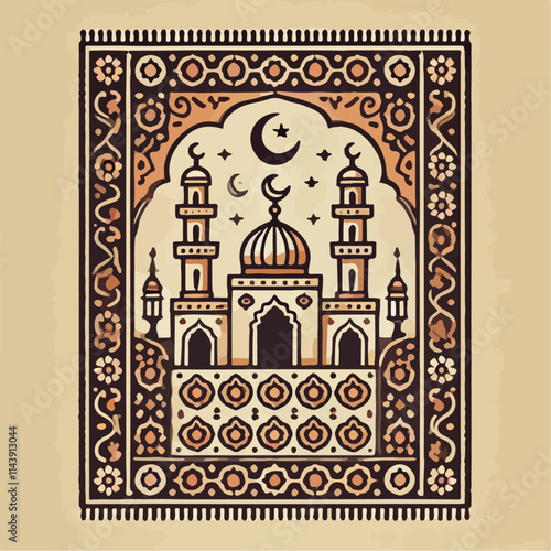 prayer prayer mat vector illustration