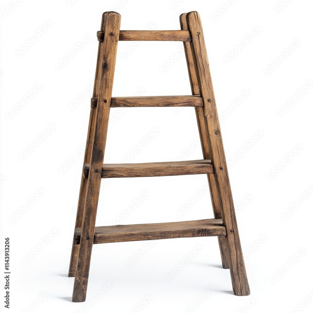 Wooden ladder isolated on white background Wooden ladder isolated on white background