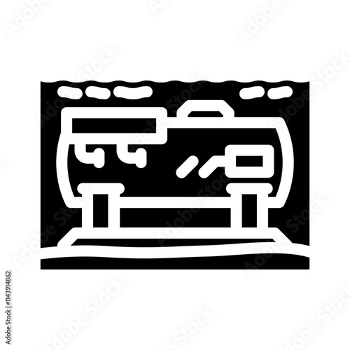 underwater research station world ocean glyph icon vector. underwater research station world ocean sign. isolated symbol illustration