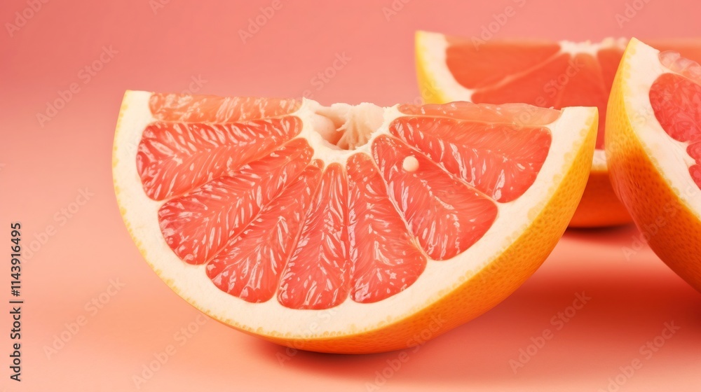 Juicy Vibrant Grapefruit Sliced in Half Revealing Its Succulent Segments on a Soft Pink Background This Healthy Nutritious Fruit is Perfect for a Refreshing Breakfast Snack or Cocktail Juicy Vibrant Grapefruit Sliced in Half Revealing Its Succulent Segments on a Soft Pink Background This Healthy Nutritious Fruit is Perfect for a Refreshing Breakfast Snack or Cocktail