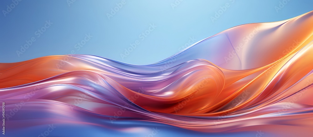 Abstract flowing vibrant orange and blue waves. Abstract flowing vibrant orange and blue waves.
