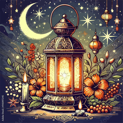 Illustration of a lamp old