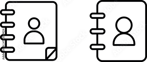 "Address Book Icon with Contacts and Directory Symbol Vector Design"
