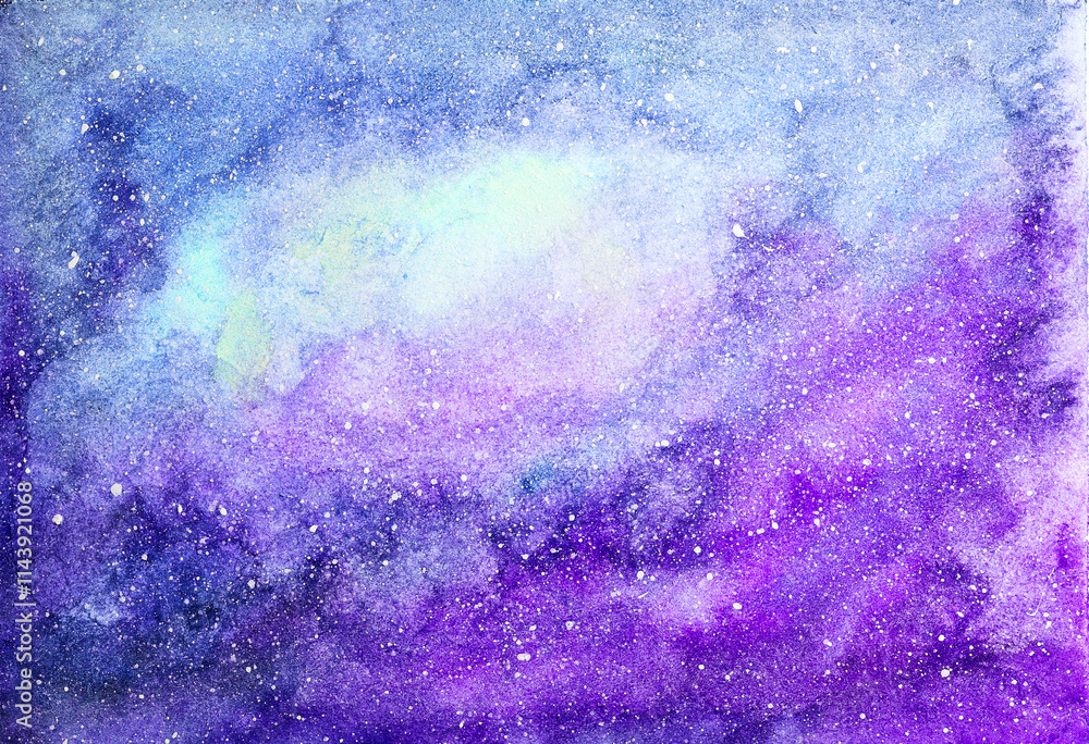 Fototapeta premium abstract watercolor stains background. night galaxy sky