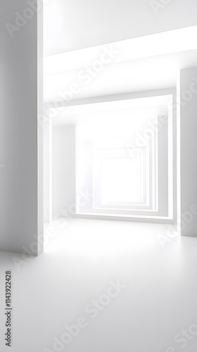 Abstract white architectural interior with light.