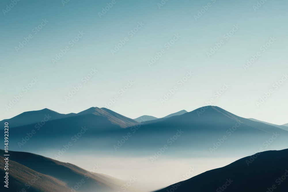 misty mountain landscape layers of peaks with soft morning light misty mountain landscape layers of peaks with soft morning light