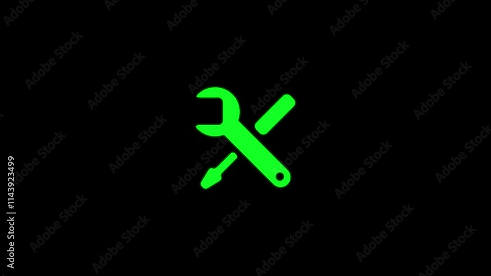 Screwdriver, wrench, repair tool icon animation. Motion graphic design. 4k. Screwdriver, wrench, repair tool icon animation. Motion graphic design. 4k.