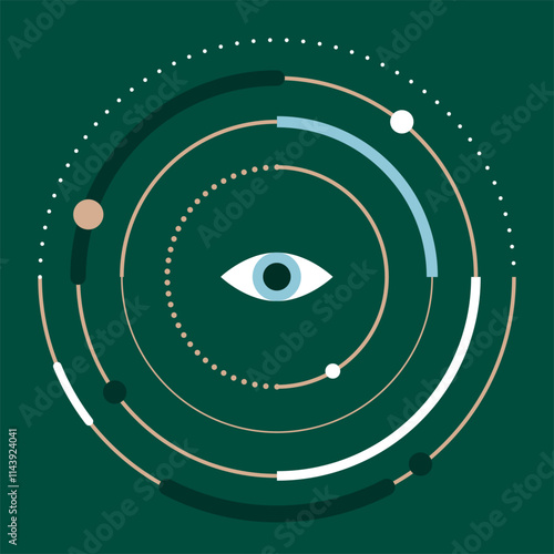 Cosmic Eye_Minimal Circular Modern Abstract Art