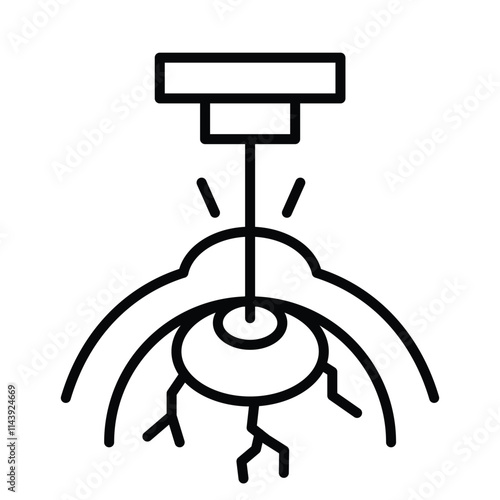 An icon of Laser treatment of an eye. Eye surgery icon design. Vector editable stroke.