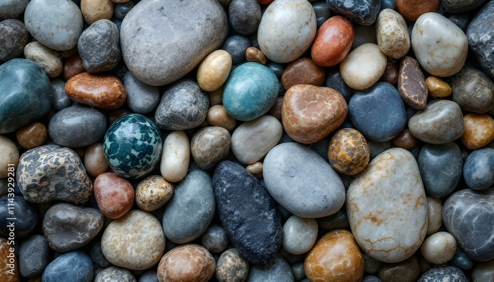 Close-up of a variety of rocks and gravel, emphasizing the intricate details and natural patterns Close-up of a variety of rocks and gravel, emphasizing the intricate details and natural patterns