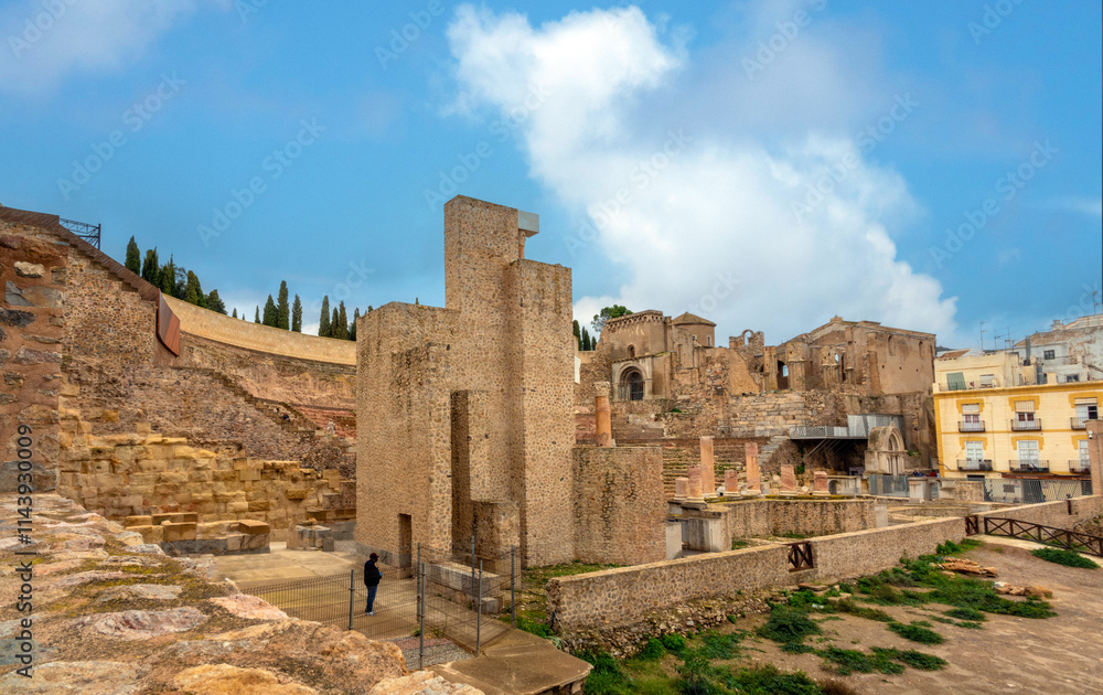 Archaeological site of the ancient roman theather and the old cathedral of Cartagena, Murcia, Spain Archaeological site of the ancient roman theather and the old cathedral of Cartagena, Murcia, Spain