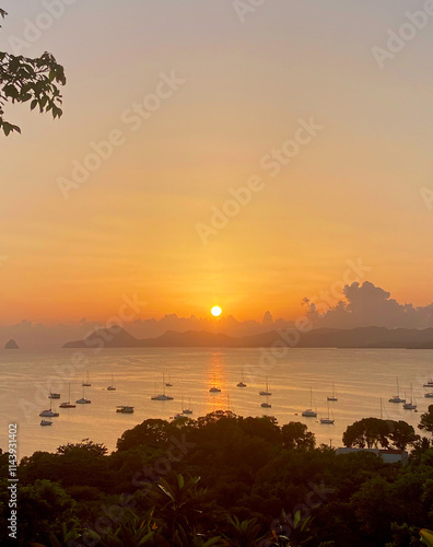 sunset over the sea photo