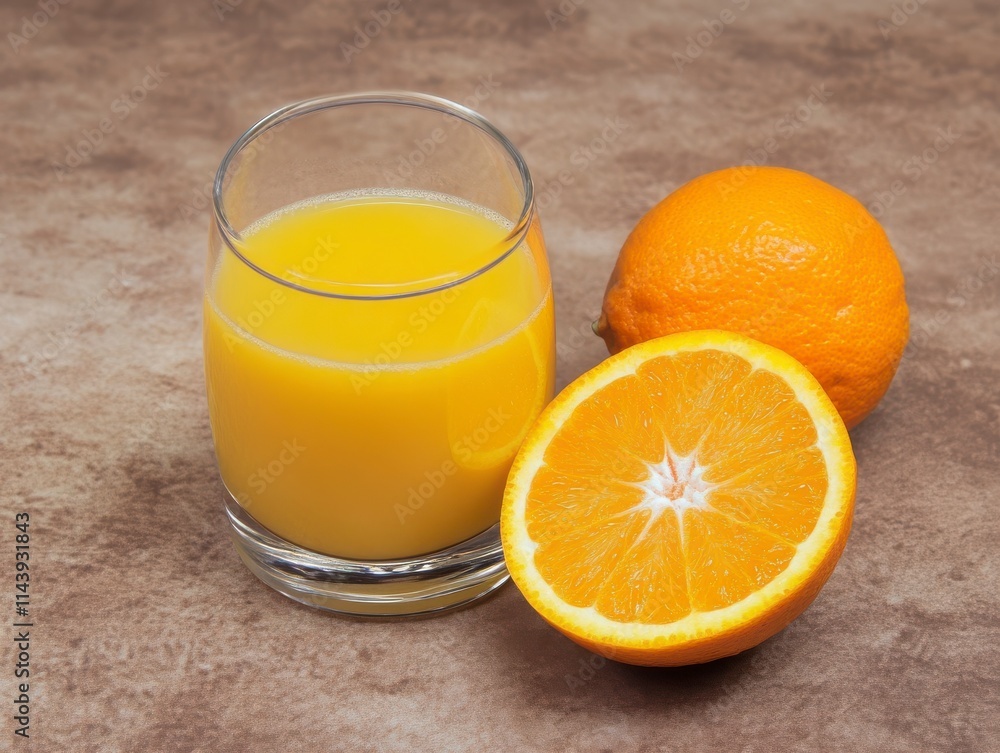 Freshly Squeezed Orange Juice and Orange Slice - A Healthy and Vibrant Drink Freshly Squeezed Orange Juice and Orange Slice - A Healthy and Vibrant Drink