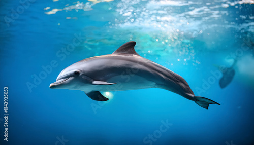 a beautiful dolphin underwater