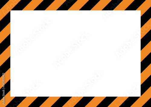 Simple frame with orange and black diagonal stripes (A-size)